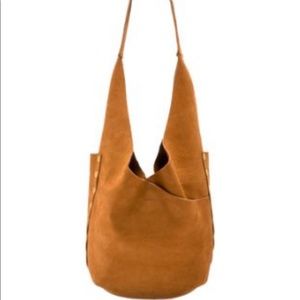 Hammett Tom suede hobo bag in brown Marin leather